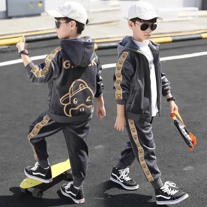 YELLOW BEAR POCKET STYLE WINTER KIDS TRACSUIT main image 1