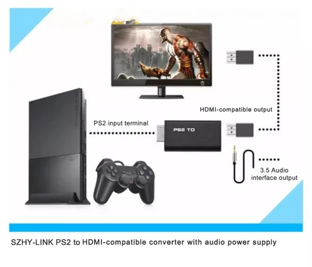 Bitfunx-Adaptateur vidéo et audio compatible PS2 vers HDMI avec câble USB,  convertisseur SONY Playstation 2, PS3 - AliExpress