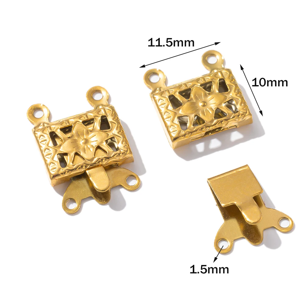 10 Sets Gold Edelstahl Schichtverschlüsse Halskette Anhänger Verbinder für DIY Ohrring Halskette Armband Schmuck Handwerk Herstellung – Detail 2
