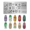 1pcs Snowflake Christmas Nail Stamping Plates Cartoon Christmas Tree Elk Winter Theme Template Mold Nail Art Stencil Tools 2