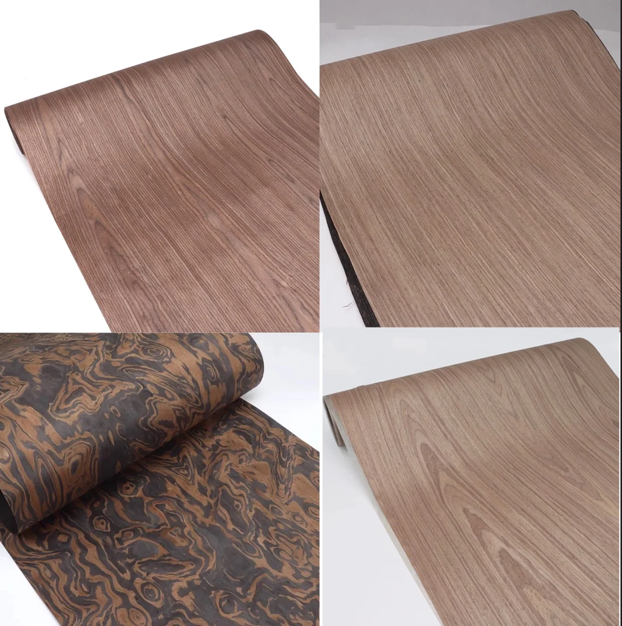 

Length:2.5meters width:58cm Thickness:0.25mm Technology Black Walnut Wood Veneer