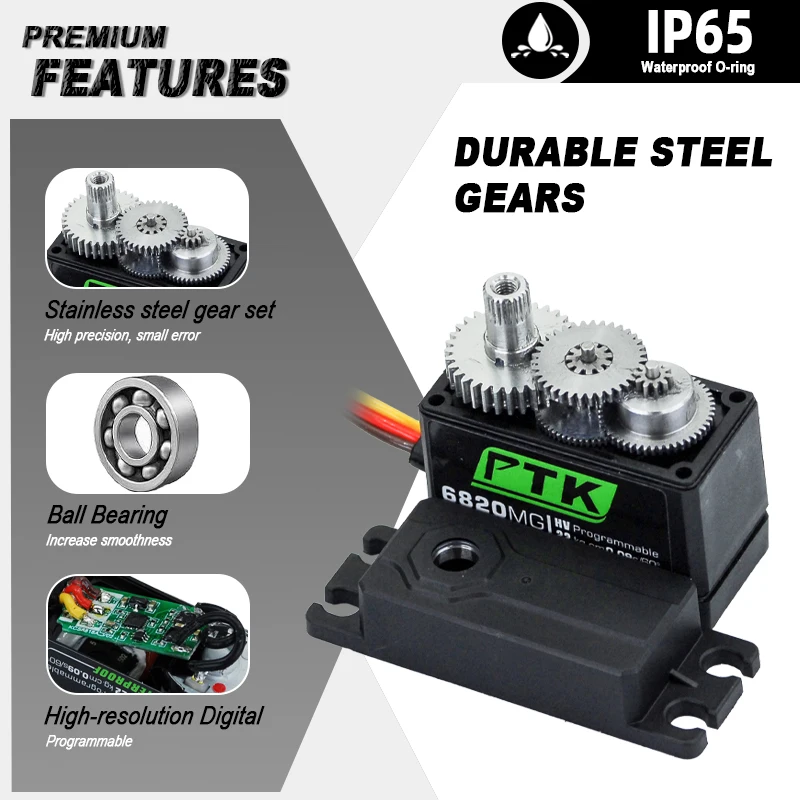 Bras métallique servo 20-40KG et boîtier programmation RC