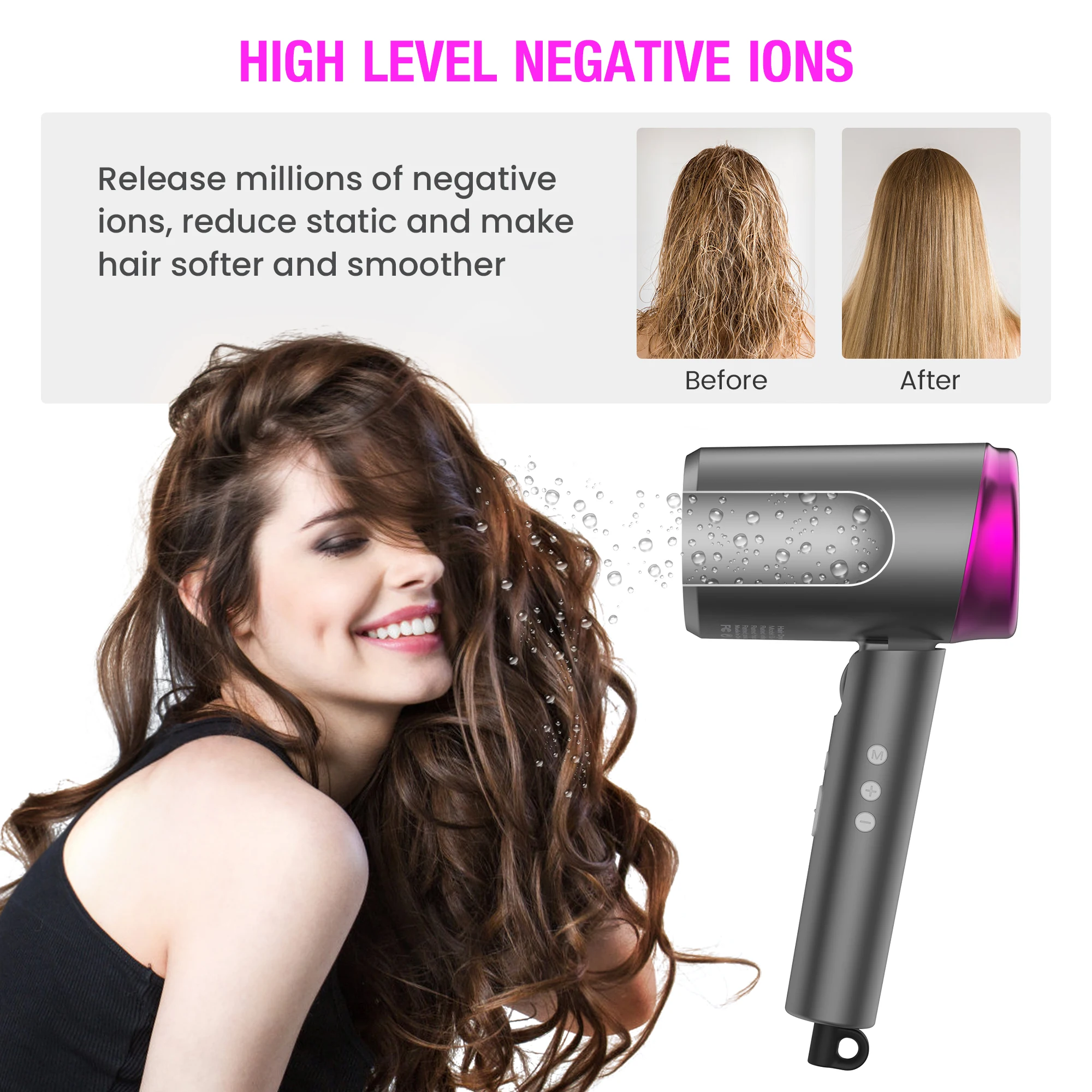 Sejoy Electric Hair Dryer 110v 1800W, High-Speed Turbine Airflow, Low Noise, Constant Temperature And Quick Drying for Home 6