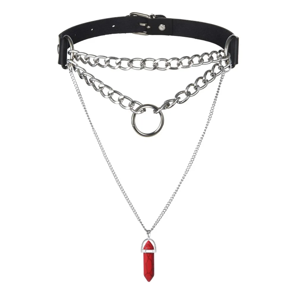 Emo Layered Chain Choker Collar Necklace