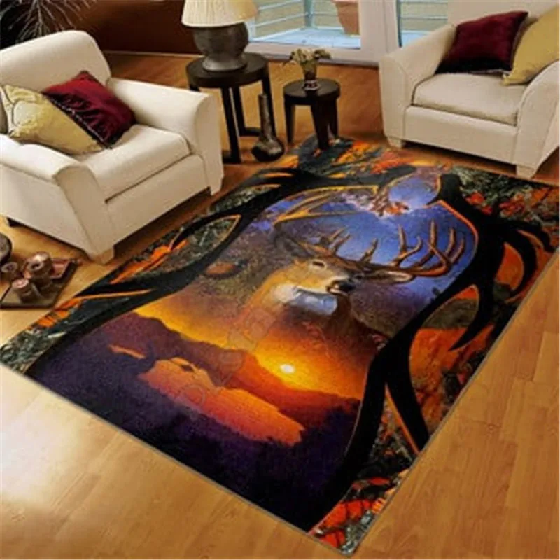 

FUNNY HUNTING RUG CAMO AREA RUG HUNTINGS AREA RUG HUNTING PRINTING FLOOR MAT CARPET DEER RUG CAMO DEER HUNTING RUG