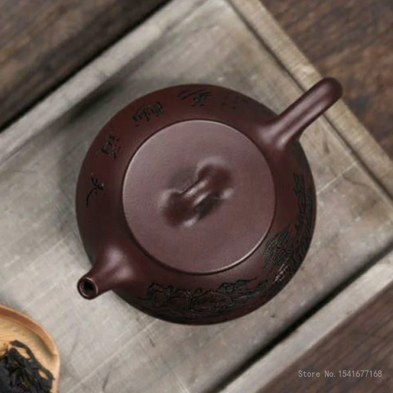 Chinese Yixing Purple Clay Teapot, Kung Fu Tea Set, Household Teaware Heavenly Way Rewards Diligence Stone Ladle Pot, 240ml, 1Pc