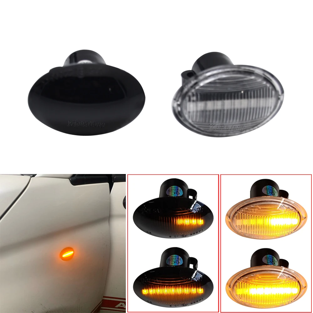 2pcs For Fiat 500 Ford Ka Lancia Lybra Ypsilon Maserati Grancabrio  Granturismo Led Dynamic Side Marker Turn Signal Light - Signal Lamp -  AliExpress