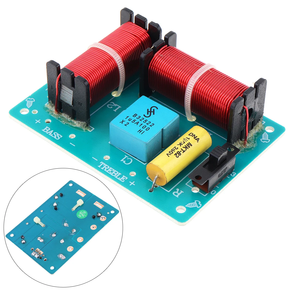 

80W Speaker Audio Frequency Divider Loudspeaker 2 Unit Crossover Filters for Speakers Using Overcurrent Protection Device