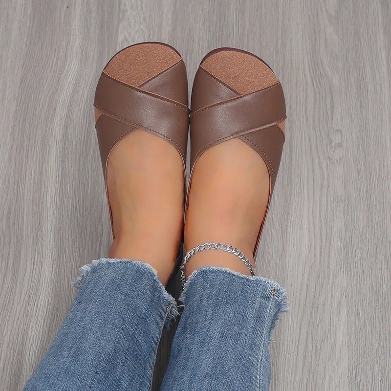Women's Flats Shoes Loafers Casual Barefoot Moccasin Woman Slip-on Comfortable Spring Elegant Low Heels
