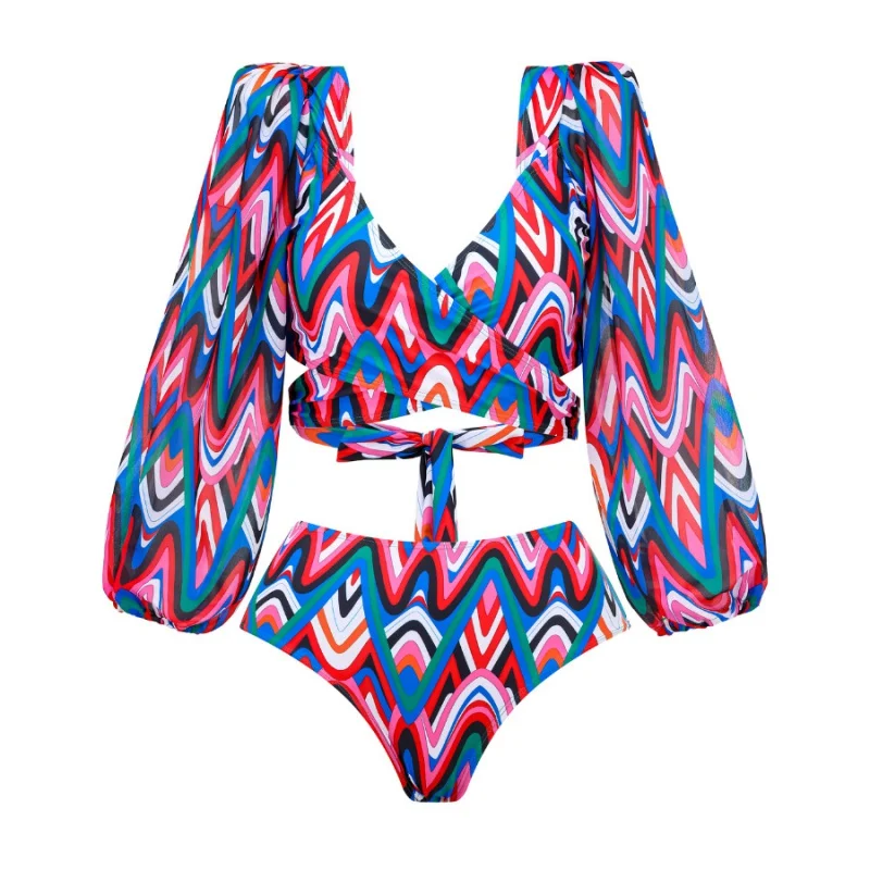 2024New Push up Bikini Sexy High WaistbikiniSplit Swimsuit New Wholesale Chiffon Dress