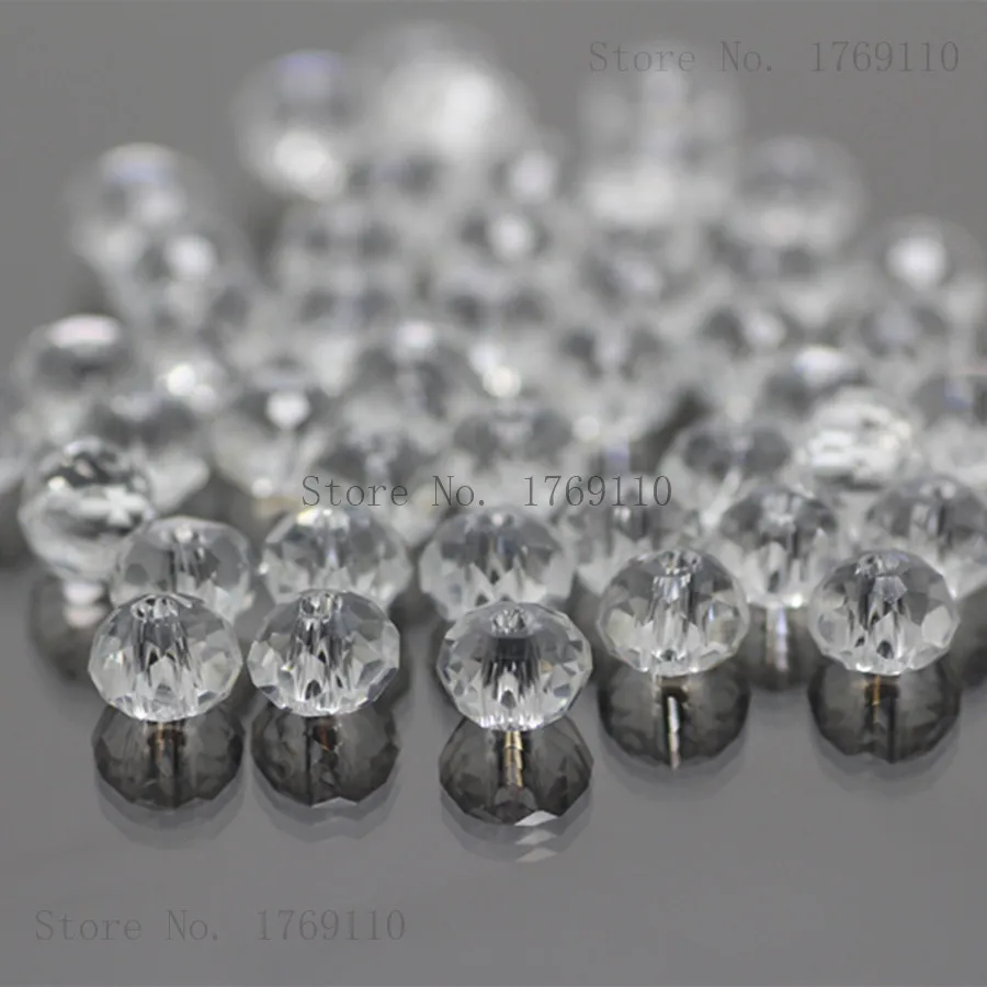 Olive Green Faceted Crystal Glass Rondelle Beads - 50pcs