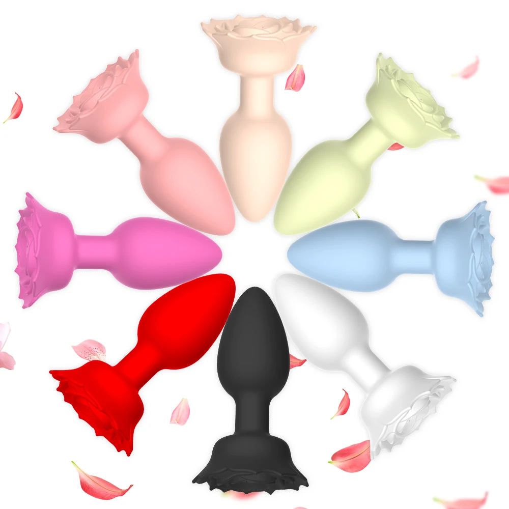 Silicone Anal Butt Plug Rose Vibration Adult Toys 10 Modes Anal Plug Masturbatio for Couples Women Gay Sexy Toys Adult Games