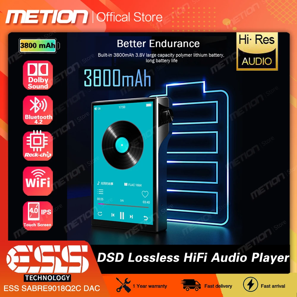 best mp3 player 4.0" Full Touch IPS Screen Hi-Res Bluetooth MP3 Player DSD Lossless Decoding MQA DAP DAC HiFi Digital Audio Player Professional pink mp3 player