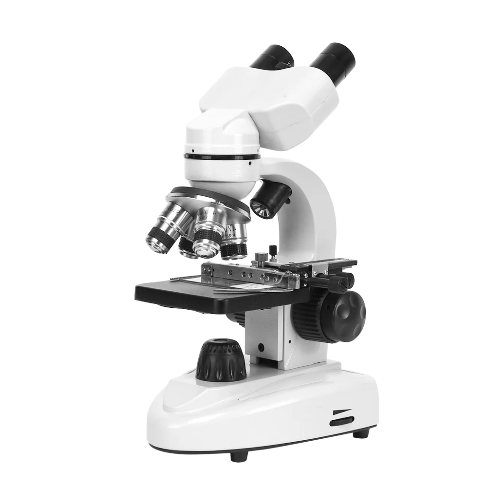 Microscope cellulaire binoculaire professionnel 15000X, microscope composé biologique, éclairage LED double avec diapositives pour laboratoire scolaire
