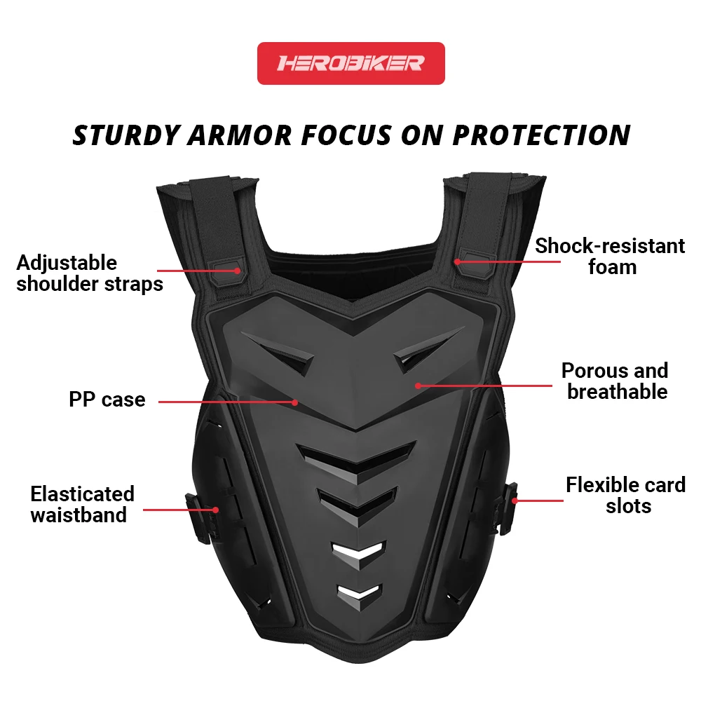 Motorcycle Armor Vest Riding Protection Motocross Body Armor Jacket Chest Back Protective Vest Protector Racing Moto