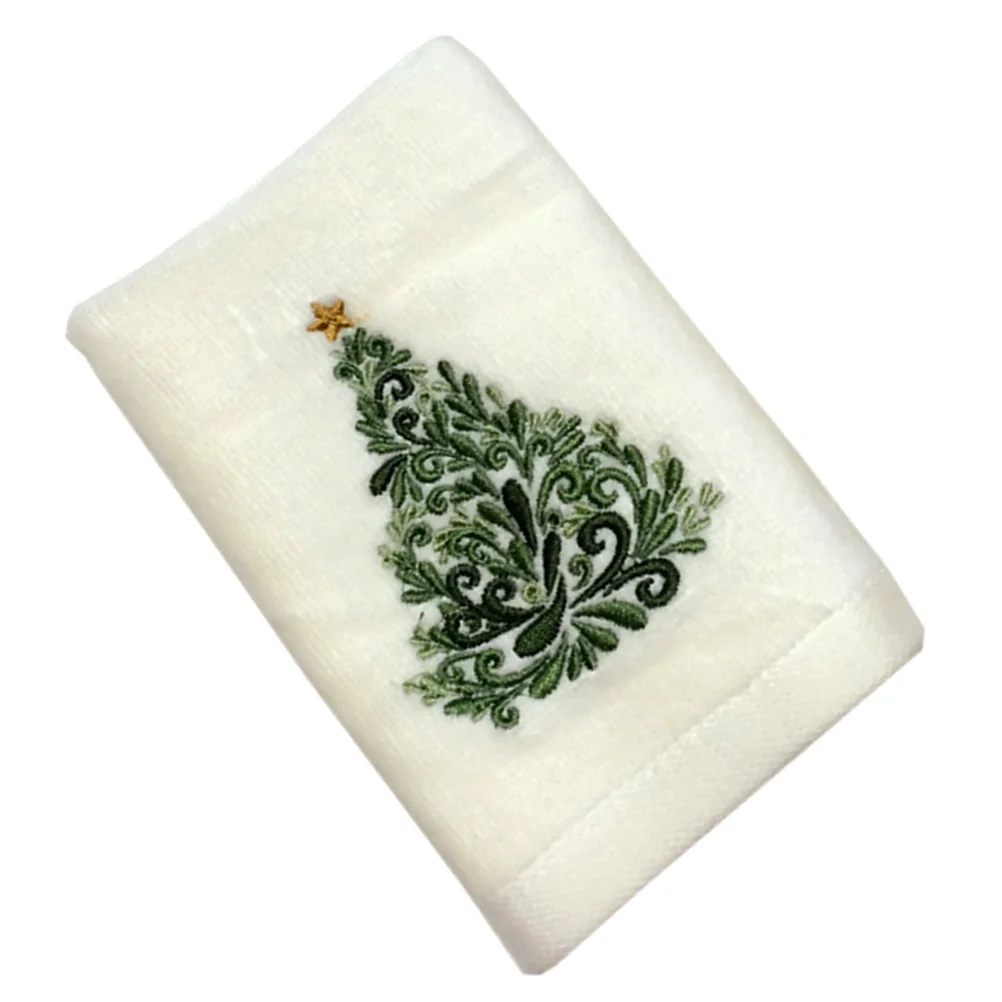 

Christmas Tree Kitchen Towel Embroidered Towels Cleaning Towel Water Absorption Washcloth for Bathroom Xmas Party