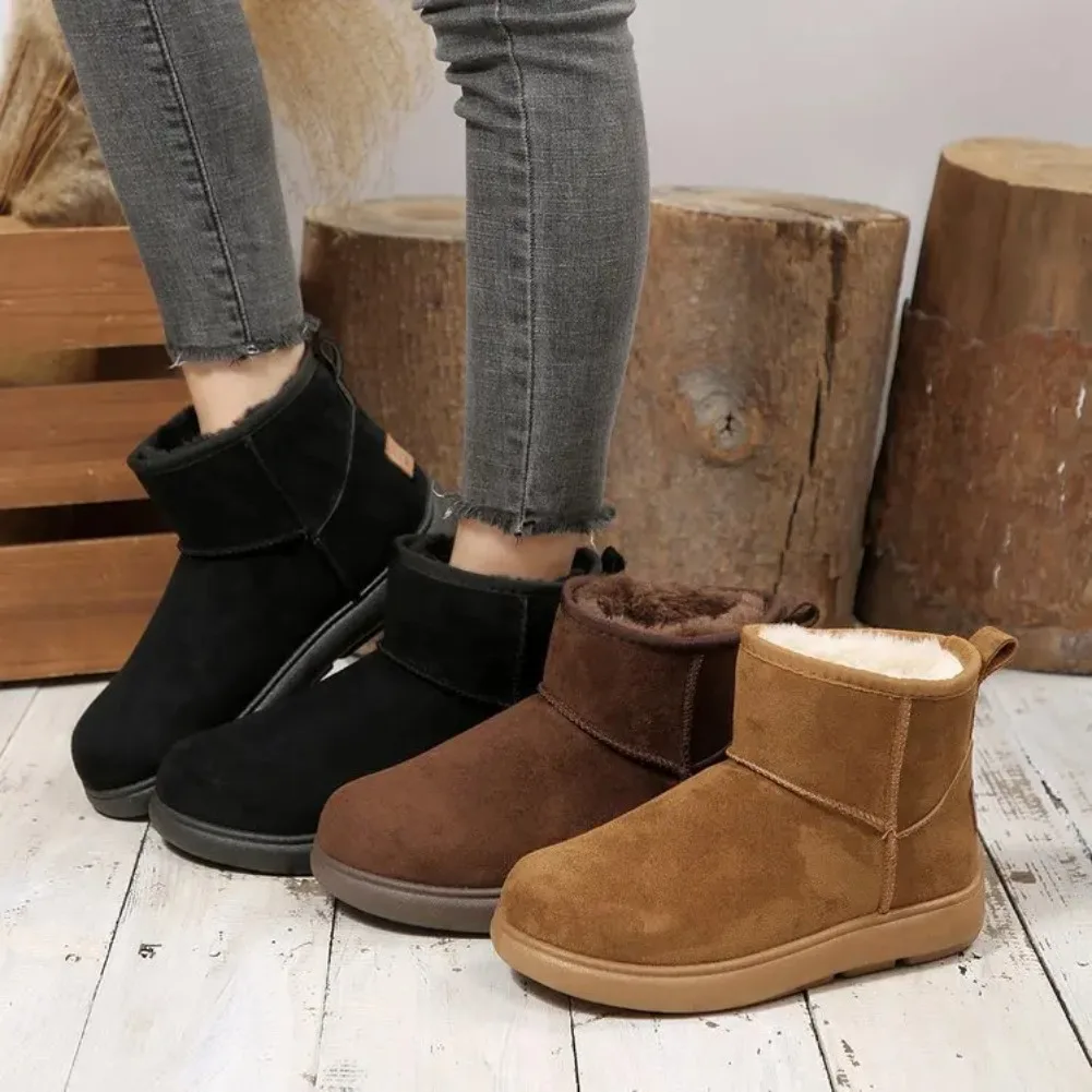 2025 Fashion Winter Brown Short Boots New Platform Shoes Push Size Ankle Boots for Women Waterproof and Warm Snow Boots
