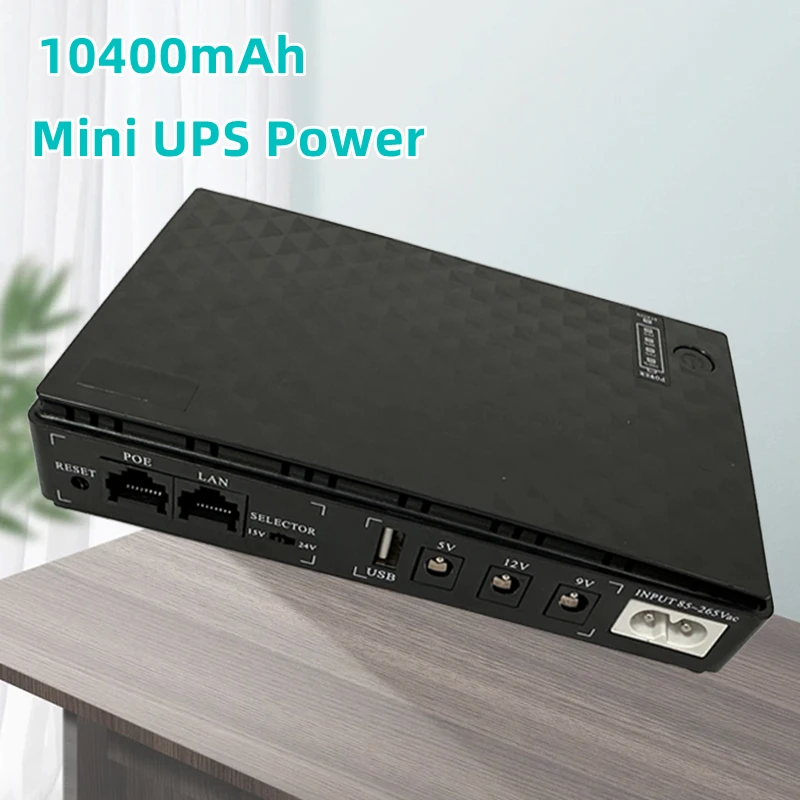 10400 mAh Mini Portable UPS 5V/9V/12V 18W Uninterruptible Power Supply