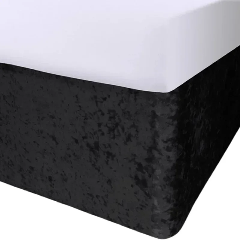 Wrap Valance Frame Cover With Around Elactic Belts and Three Sides Fabric (No Platform) Bed Skirt Crushed Velvet Divan Bed Base 5