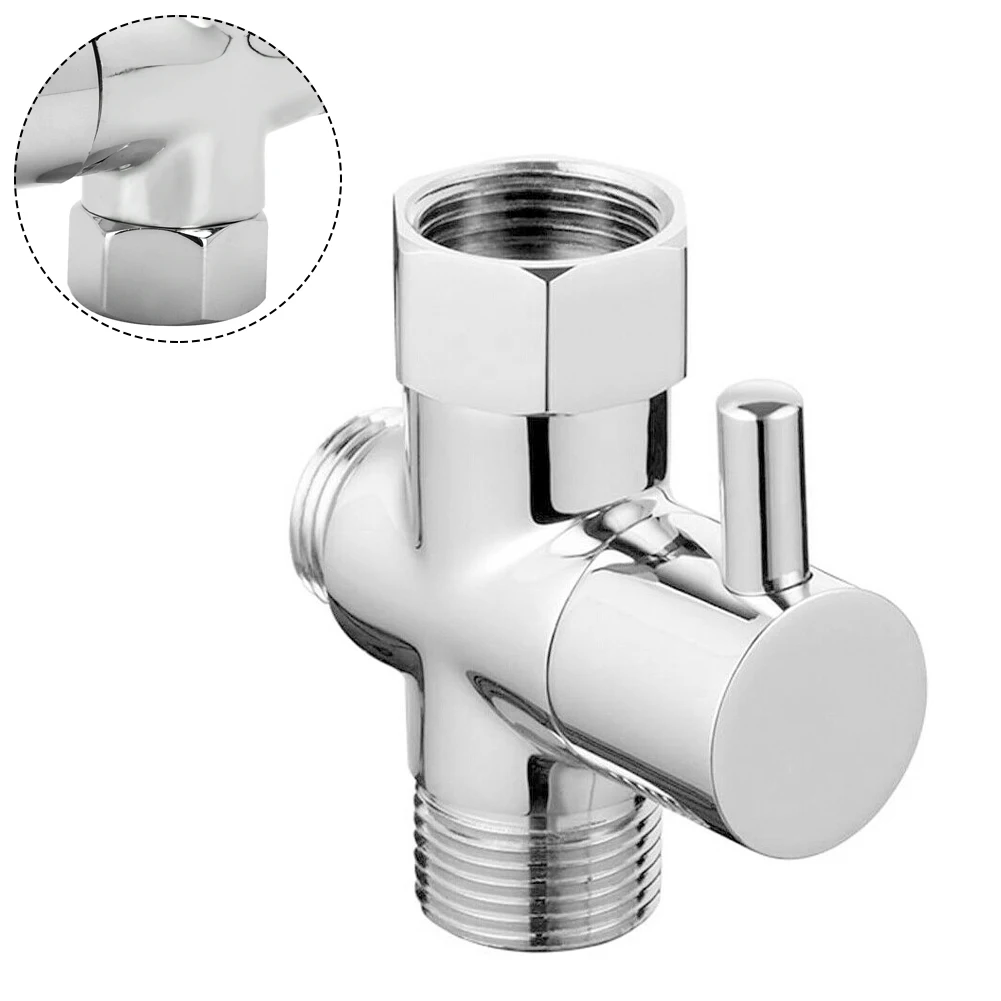 Diverter Valve G1/2in 3 Way Diverter Valve T-Adapter Converter Shower Brass Water Tap Connector Bathroom Faucet Water Separator