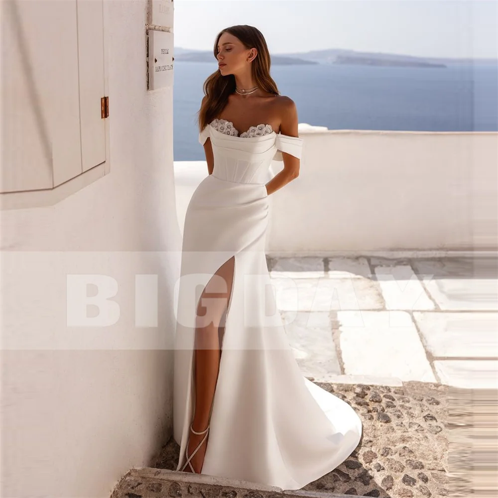 BIGDAY Flowers Sweetheart Mermaid Wedding Dress 2025 Pleat High Side Split Open Back Bridal Gown Vestidos De Noiva Customized 8 S27ed4c0c7ca545c8a68dbbeefb569a81m