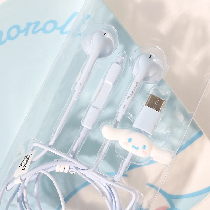Cinnamoroll Half In Ear Earphones With Kawaii Mobile Phone Remote Earplugs Kawaii Store