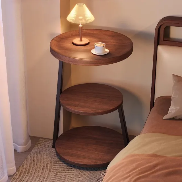 Table de chevet moderne en bois, meuble de chambre à coucher, 2 tiroirs, rangement, espace de charge USB, meuble de chambre à coucher gain de place 1