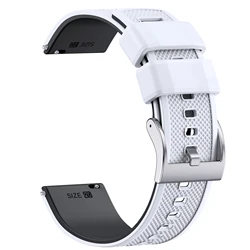 Adjustable Silicone Watch Strap Band - Multiple Size Options - 22mm (White Black)