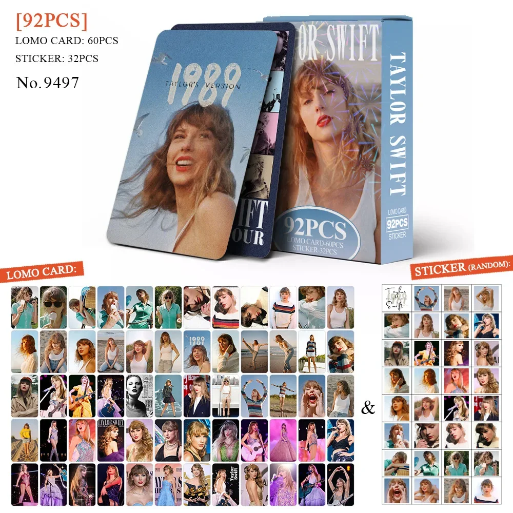 92pcs Taylors The Swifts Cards Photocard Double Sided TS Singer Stars Printed Album Photo Card Collection Postcards Fans Gifts