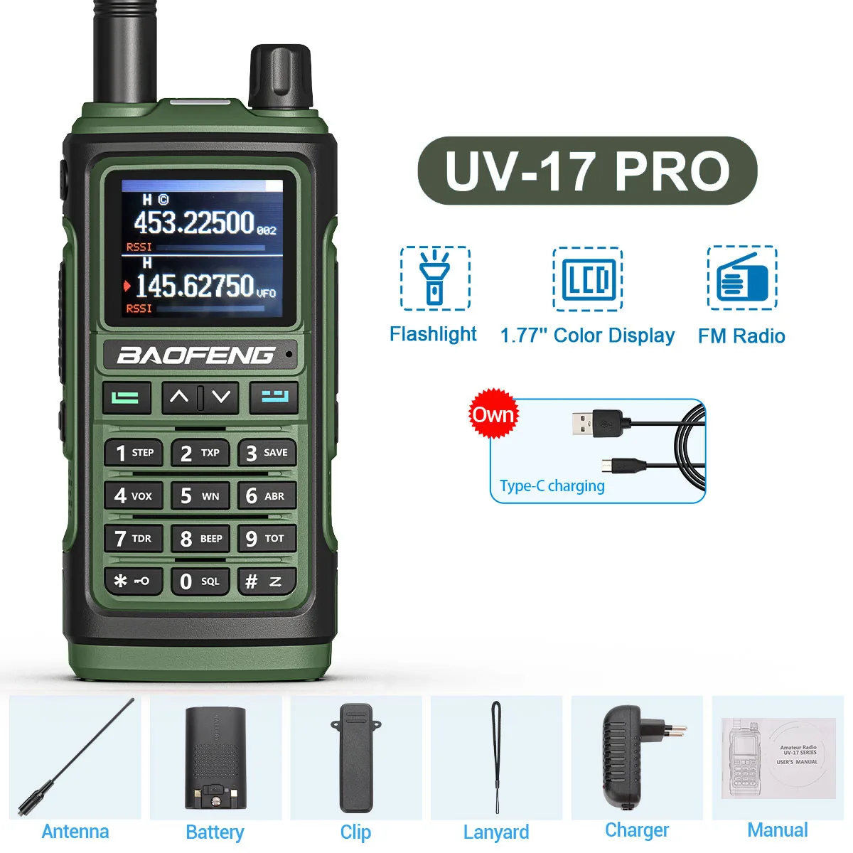 Baofeng UV-17 Pro 10W Walkie Talkie 16 KM Long Range Portable Ham Radios FM  Amateur Professional 2-Way Radio UHF VHF for HunTing AliExpress