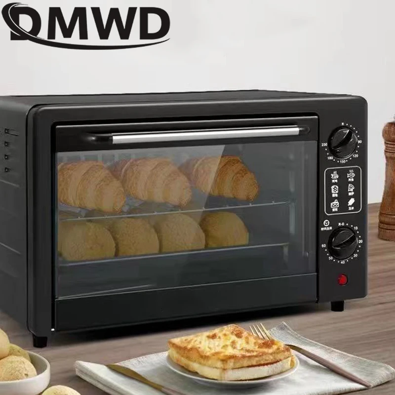DMWD 22L Household Electric Oven Multifunctional Roaster Timing Baking Oven Grill Cake Pizza Breakfast Baking Machine 1000W