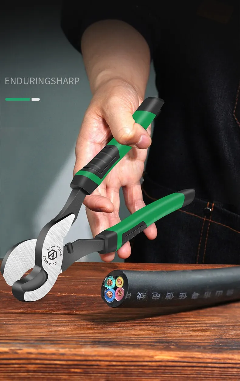 LAOA Cable Cutter CR-V Steel 6/8/10 Inch Crimping Pliers Bolt Cutting Electrical Wire Stripper Multifunction Hand Tools