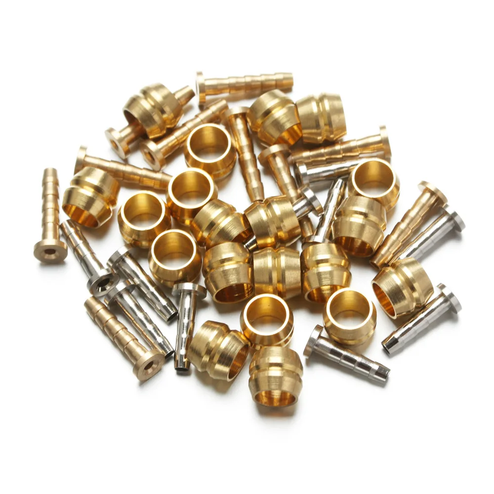 Mountain Bicycle Disc Brake Bicycle Disc Brake Mountain Bike Brake Insert Mountain Bike Disc Brake 10Sets BH59 BH90 Olive Needle Sleeve Alloy Connector Insert Hydraulic Disc Brake Oil Tube Hose MTB Bike Bicycle Accessories