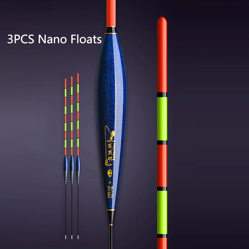 3er-Set Nano-Composite-Schwimmer für flaches Wasser – Bobber für Fluss und See, Angelzubehör und Werkzeuge – Detail 1