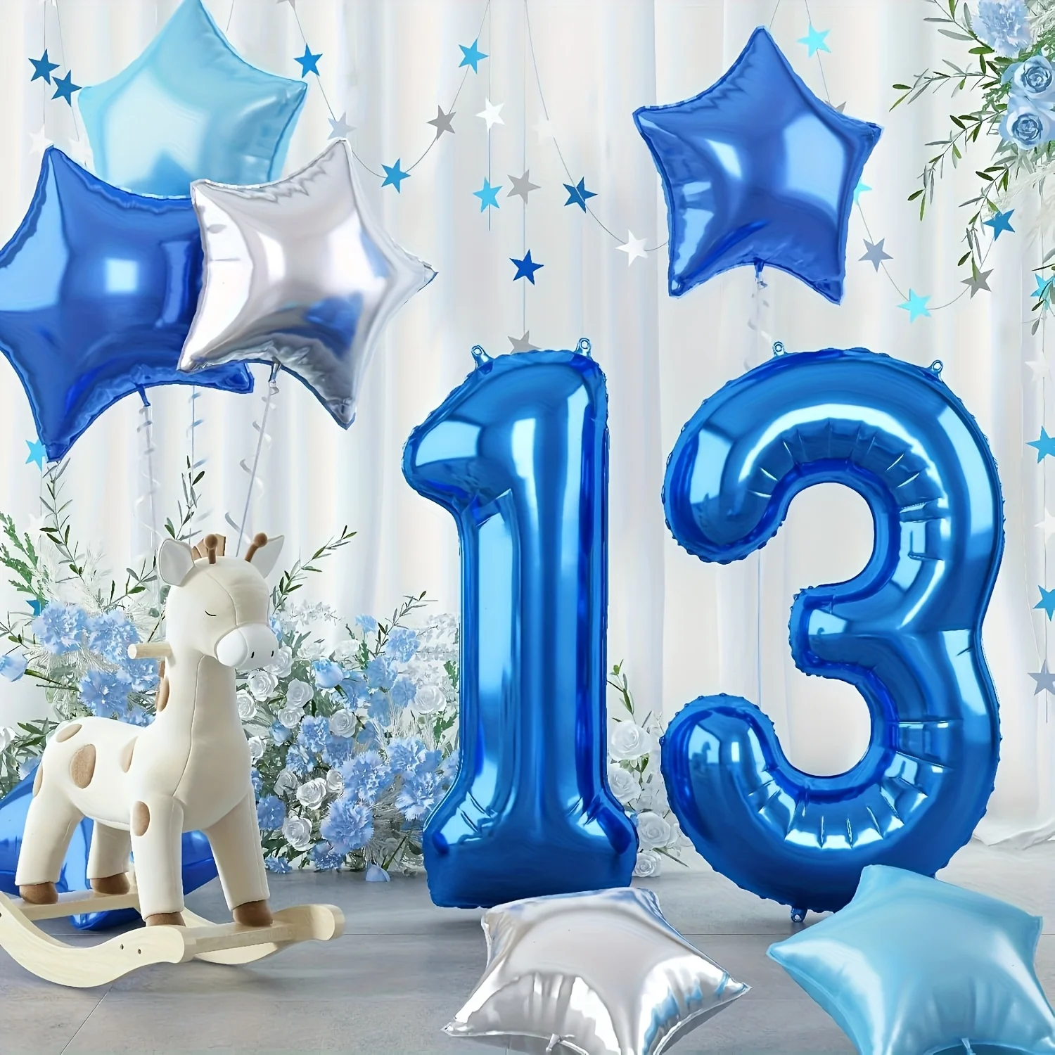 32 Zoll Blaues Zahlenballon-Set Dunkelblaue Zahlenballons 10-50 Geeignet für Erwachsenen-Geburtstagsfeier Dekoration Geschenk – Detail 7