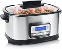 Cooker, Digital Programmable Slow Cooker With Bake, Sauté, Roast, and Sous Vide functions, 1500W Timer&Temp Control,Dishwasher S 1