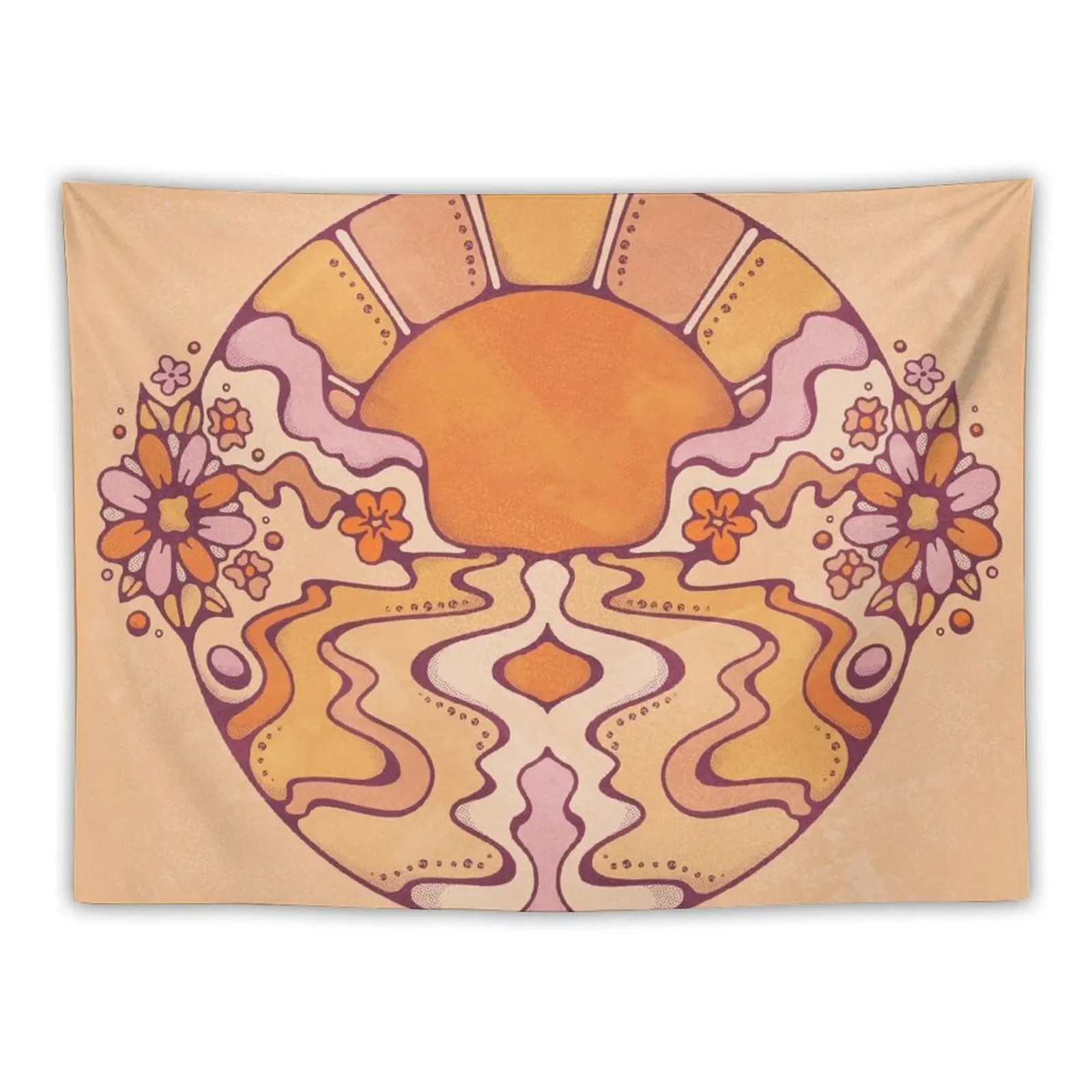 

Byron Bliss Groovy Sunset Over Water Tapestry Wall Tapestries Hanging Wall Home Decorations Aesthetic Room Decorator Tapestry