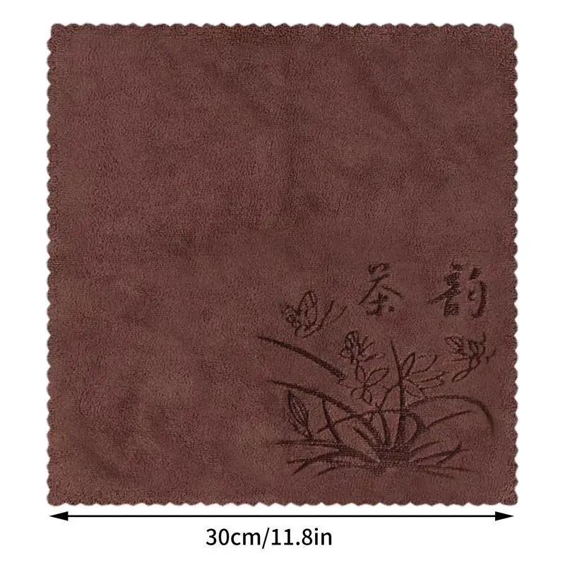 Tea towel Tea Towel Cleaning Cloth Tea Mat Thickened Absorbent Rag Wipe Soft Cotton Kitchen Household Towel Kung Fu Accessories