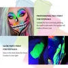 Halloween Face Body Painting Stick Cream Waterproof UV Light Neon Green Purple Pink Black White Paint Cream Party Art Makeup 4