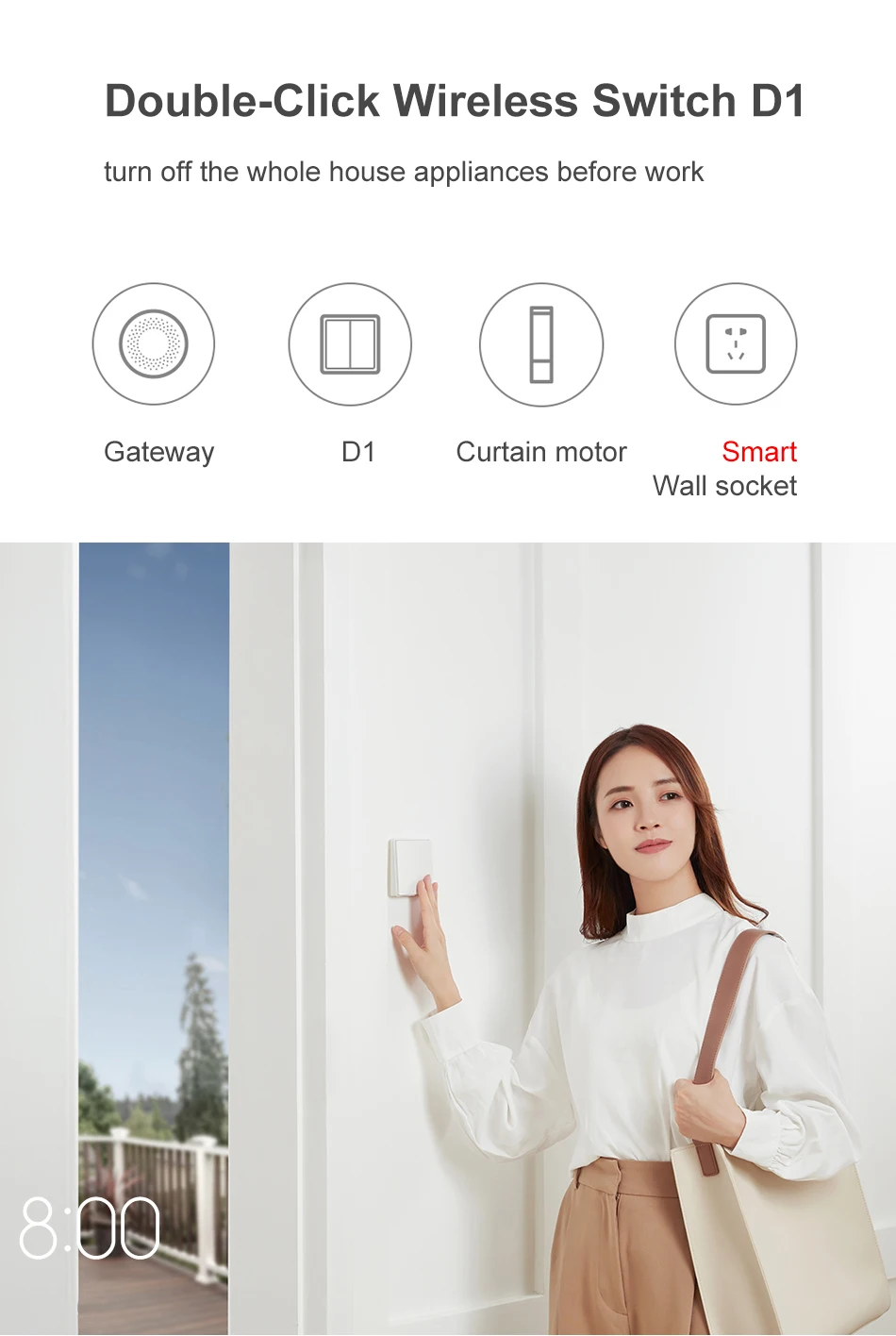 Wall Switch D1 Zigbee Smart Wireless Key Light Button Wifi Remote Control Switc
