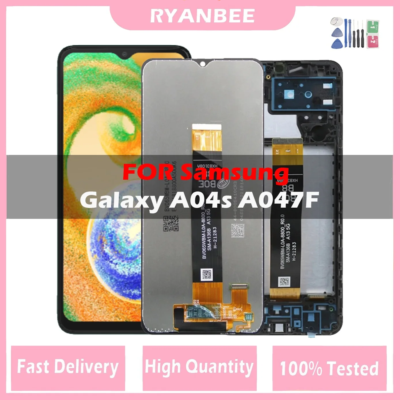Lcd Da 6.5 "Per Samsung Galaxy A04S Display Lcd Touch Screen Digitizer Per Samsung A04S Lcd Per Samsung A047F A047F/Ds A047F/Dsn