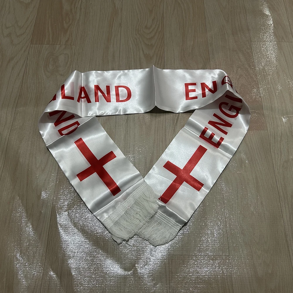 England Scarf 14x135cm Double-sided Printed England Flag Satin Scarf Suitable for 2026 world cup Sports Event - Image 2