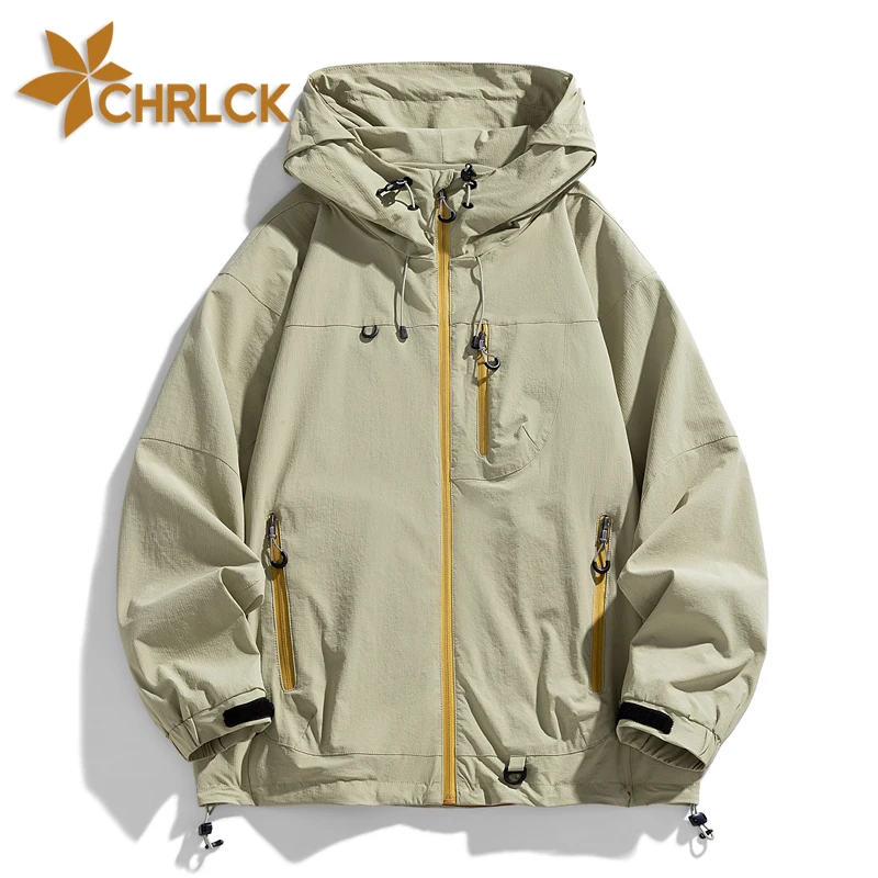 CHRLCK Men's Hiking Jacket Waterproof Windproof Windbreaker Women Outdoor Camping Trekking Fishing Jacket Fashion Coats Unsiex