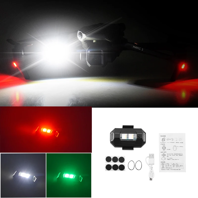 Luce Stroboscopica Per Drone/Moto/Lampada Di Segnalazione Per Bicicletta Led Anti-Collisione Luce Di Avvertimento Universale Per Aerei A Led