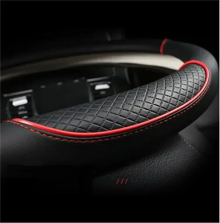 Microfiber leather steering wheel cover image 3