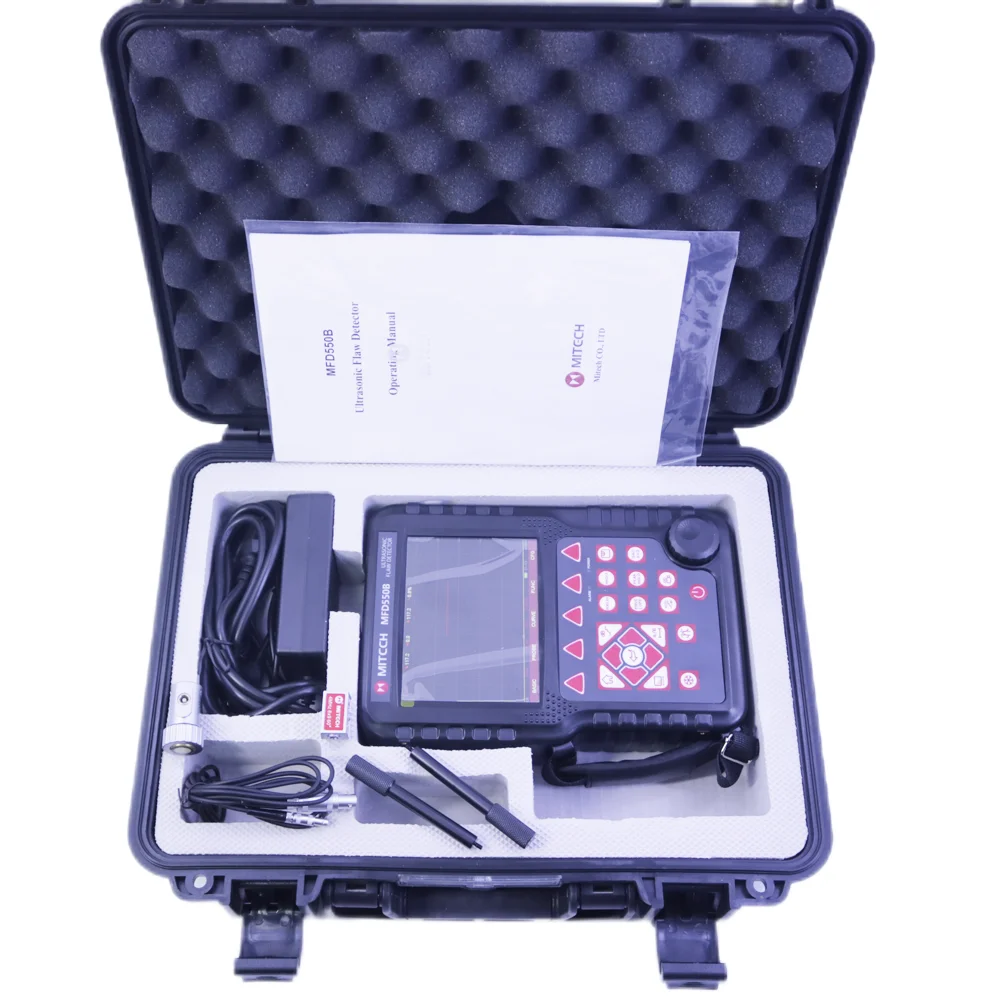 New Mitech MFD550B NDT Digital Ultrasonic Flaw Detector Range 0 to 10000mm with 4MHz Probe