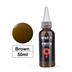 Vibrant 12 - Color Photosensitive Printing Ink Set - 50ml Bottles for Official Stamps & Office Use (Brown)