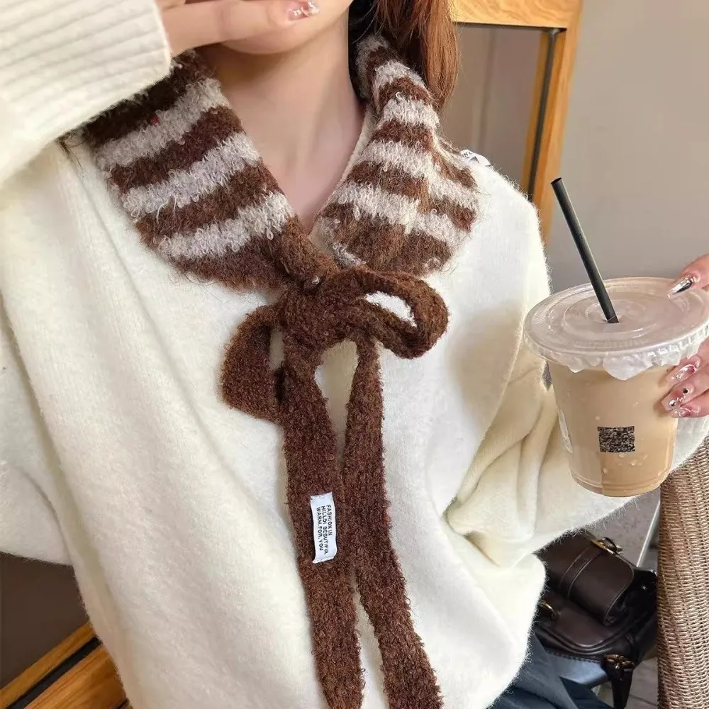 Wool Knitted Stripe Scarf Shawl Winter Wear