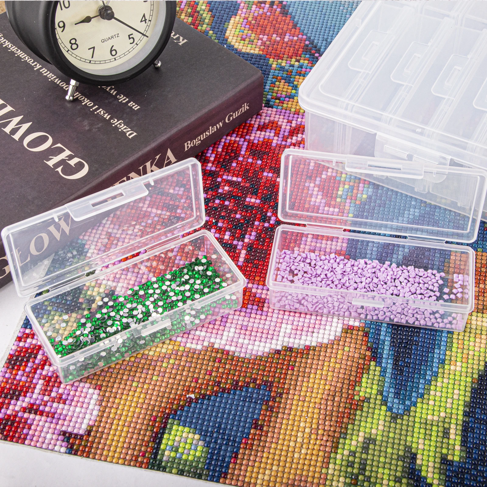 1 Set of 24 Grid Storage Boxes, Storage Gift Diamond Painting Stone Beads, Suitable for Diamond Embroidery Box DIY Craft, Storag