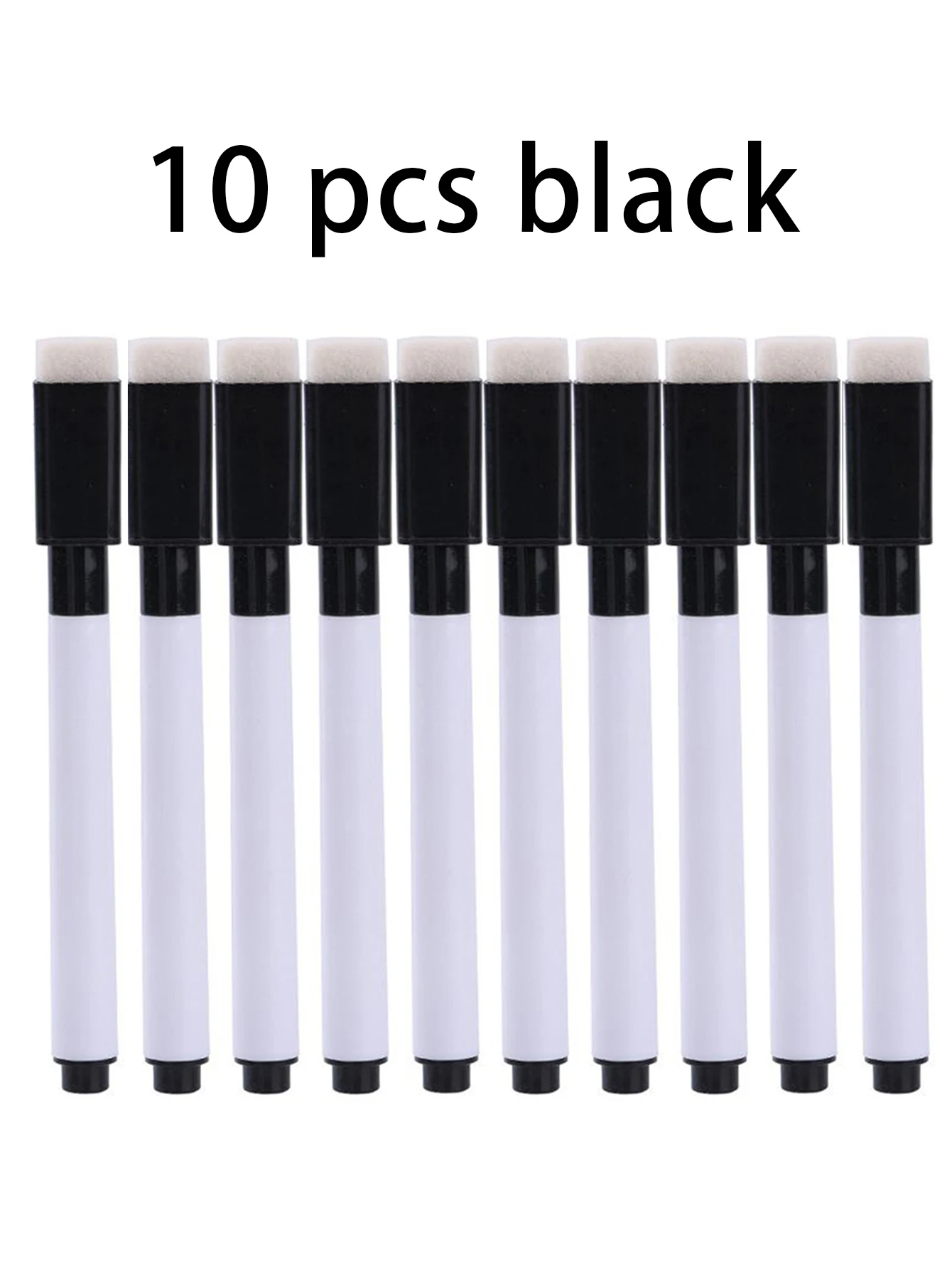 Magnetic Black Dry Erase Markers with Eraser Cap for Home, Office, and School